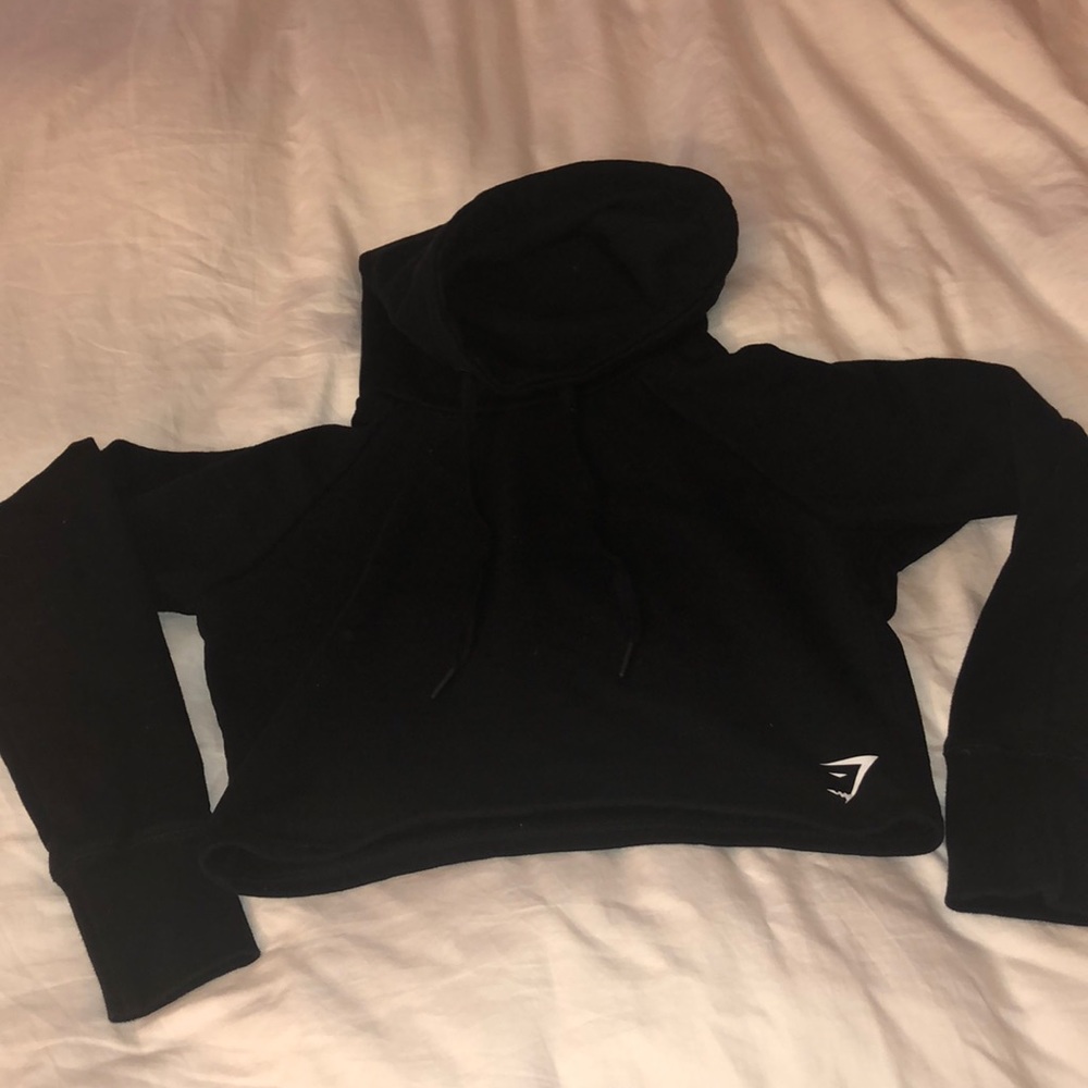 Gymshark black cropped hoodie size small